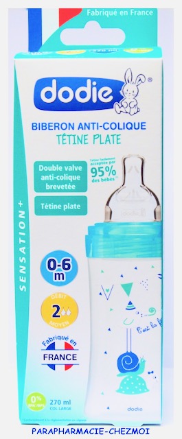 Dodie Biberon Sensation+ 270ml Tétine Débit 2, 0-6 mois, Lagoon Chat - La  Pharmacie de Pierre