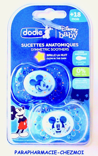 DODIE 2 sucettes Mickey 18 mois plus