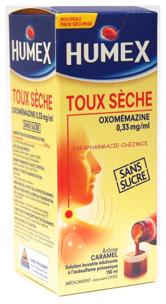 Humex Sirop Toux Seche Adulte Arome Caramel Sans Sucre Parapharmacie Chez Moi