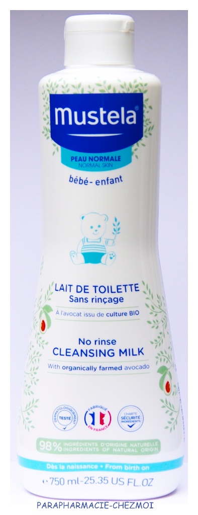 Mustela Lait De Toilette Bebe Enfant Sans Rincage A L Avocat Bio Parapharmacie Chez Moi